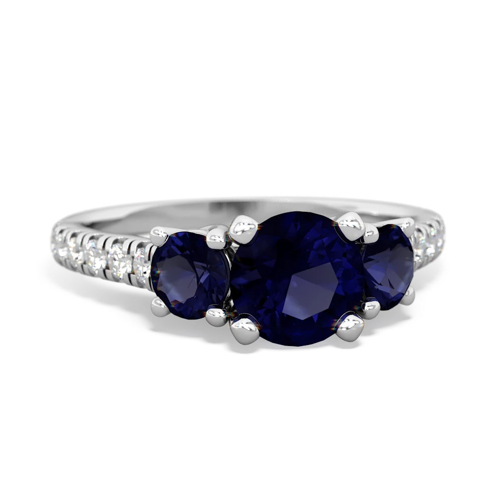 Sapphire Pave Trellis 14K White Gold ring R5500