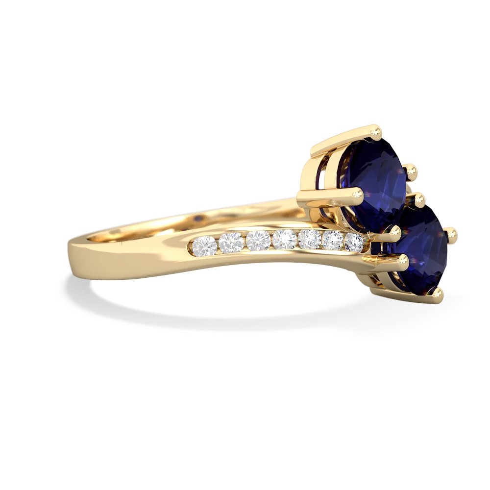 Sapphire Channel Set Two Stone 14K Yellow Gold ring R5303