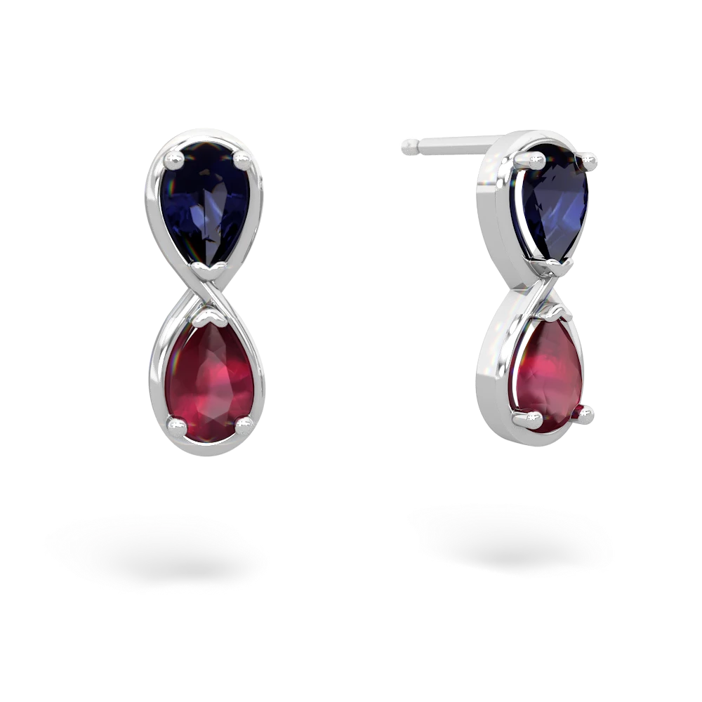 Sapphire Infinity 14K White Gold earrings E5050