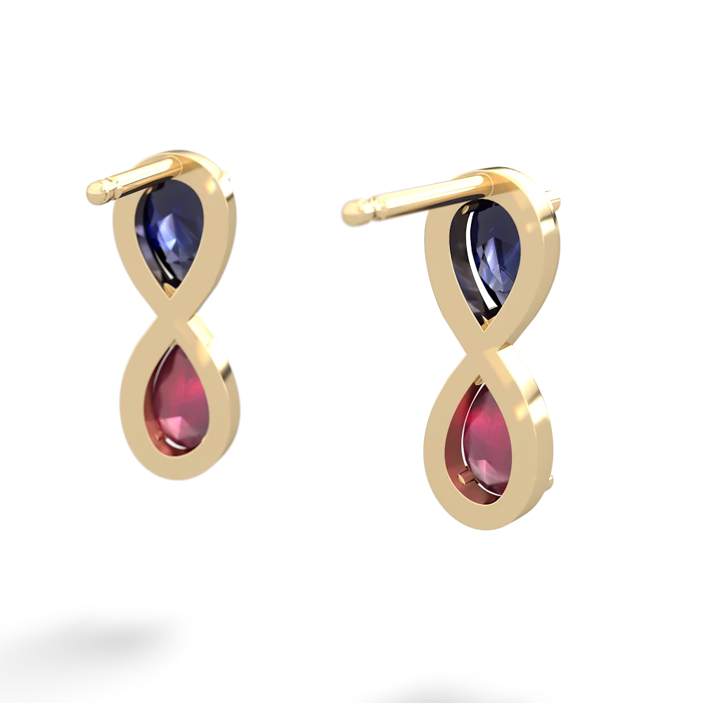 Sapphire Infinity 14K Yellow Gold earrings E5050