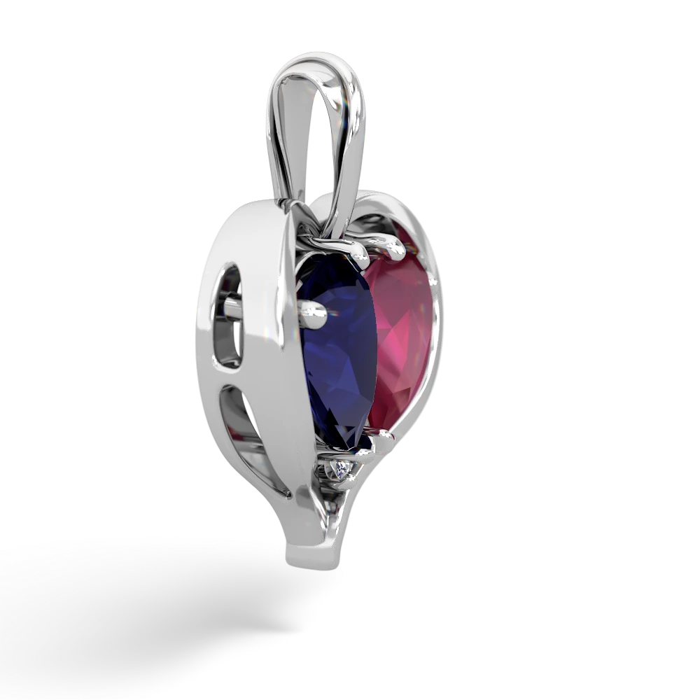 Sapphire Two Become One 14K White Gold pendant P5330