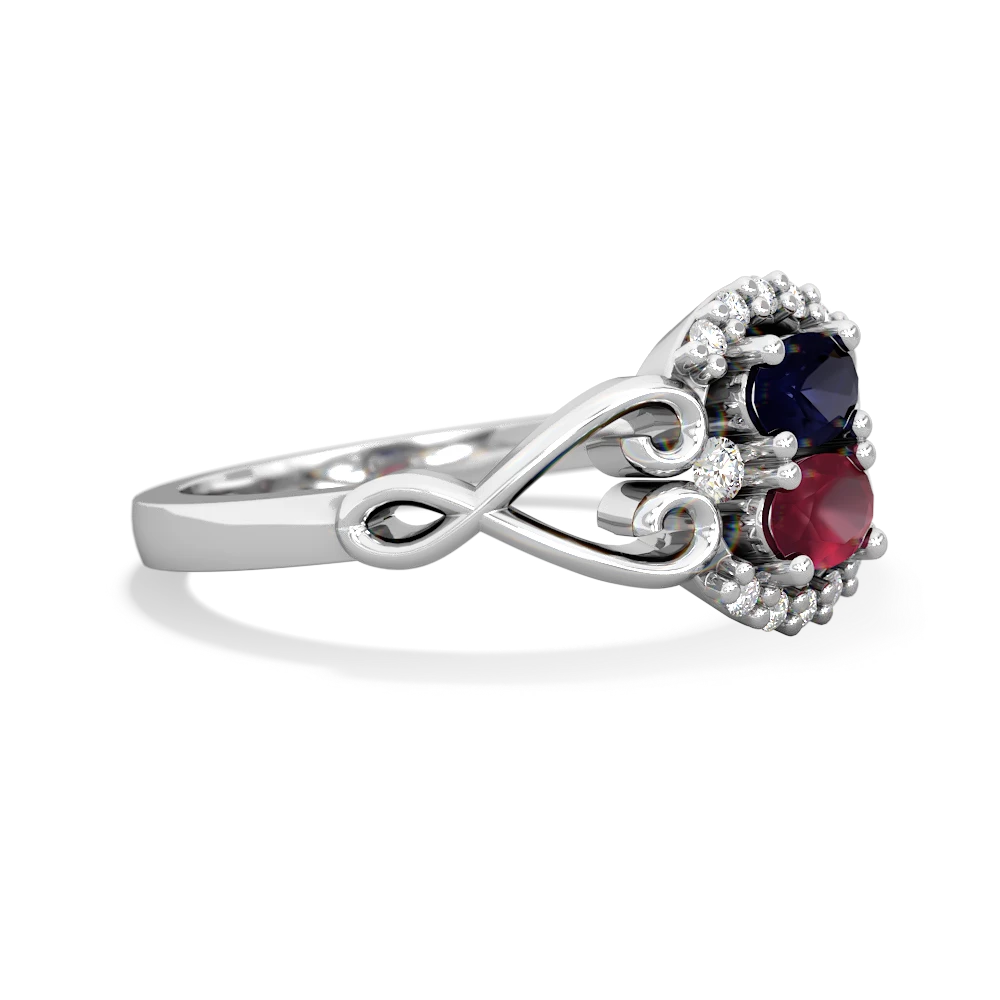 Sapphire Love Nest 14K White Gold ring R5860