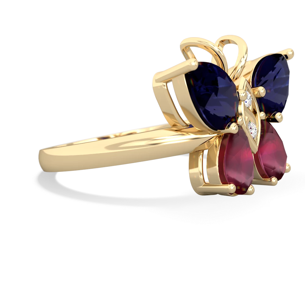 Sapphire Butterfly 14K Yellow Gold ring R2215