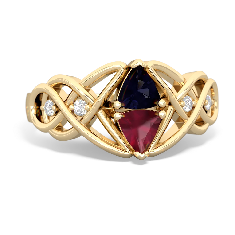 Sapphire Keepsake Celtic Knot 14K Yellow Gold ring R5300