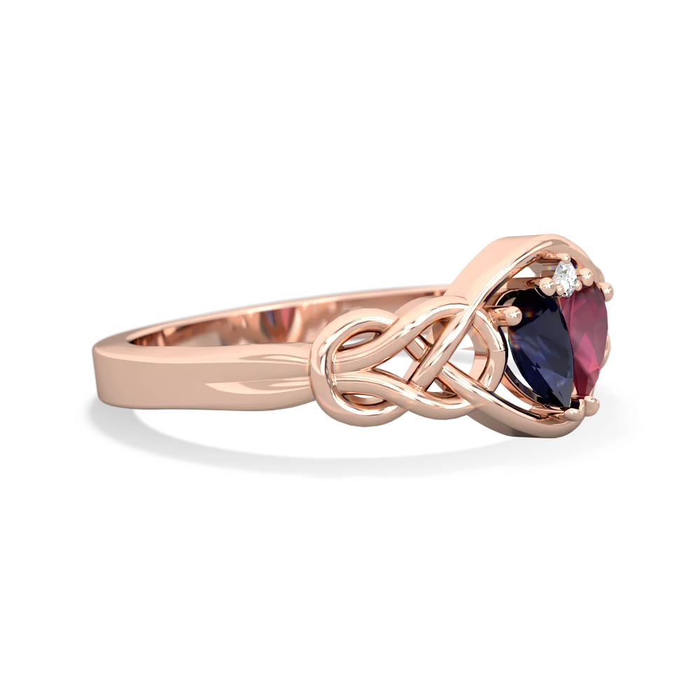 Sapphire Celtic Love Knot 14K Rose Gold ring R5420