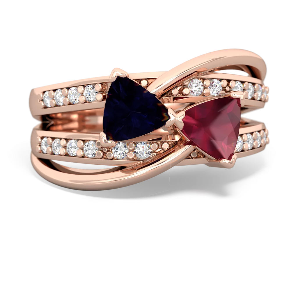 Sapphire Bowtie 14K Rose Gold ring R2360