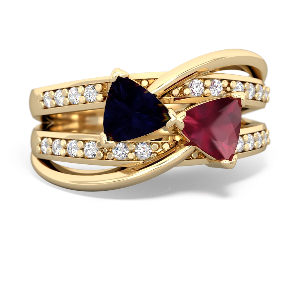 Sapphire Bowtie 14K Yellow Gold ring R2360