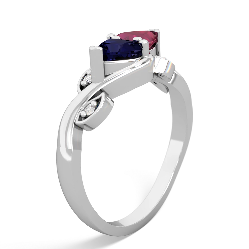 Sapphire Floral Elegance 14K White Gold ring R5790