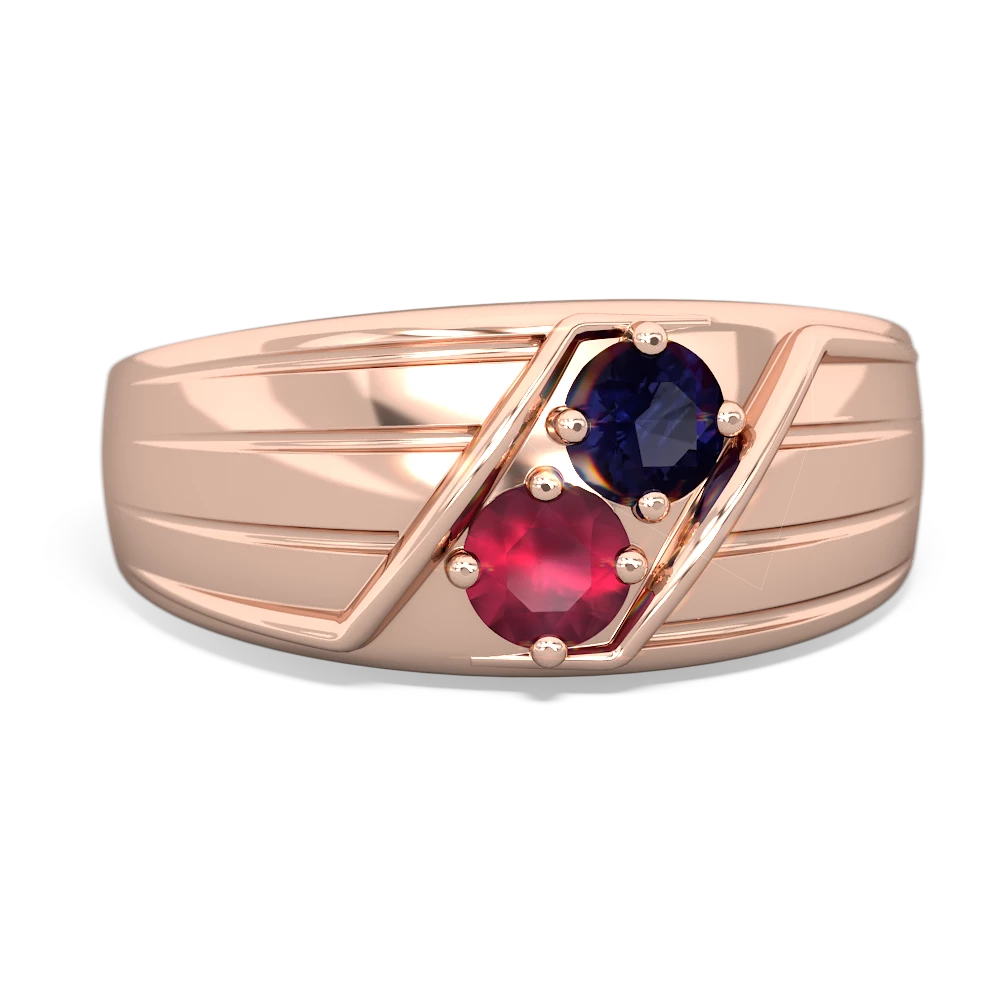 Sapphire Men's Streamline 14K Rose Gold ring R0460