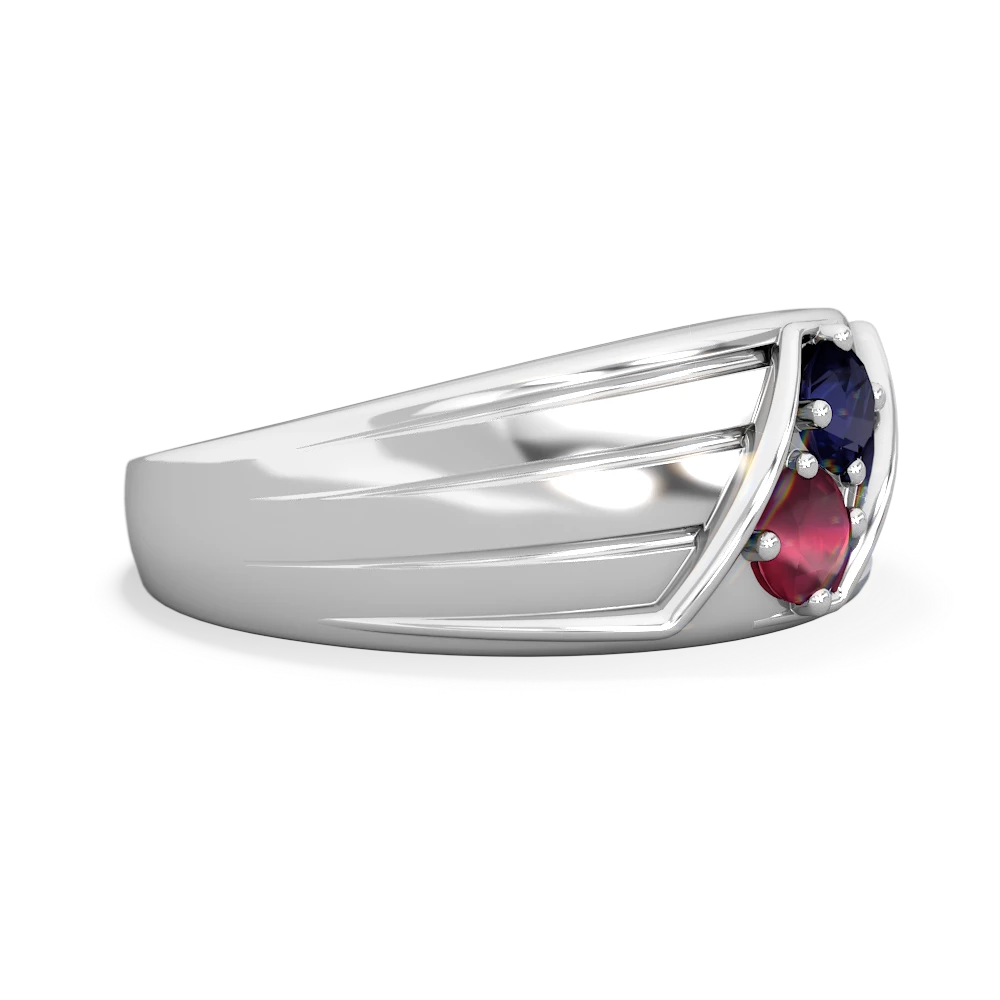 Sapphire Men's Streamline 14K White Gold ring R0460