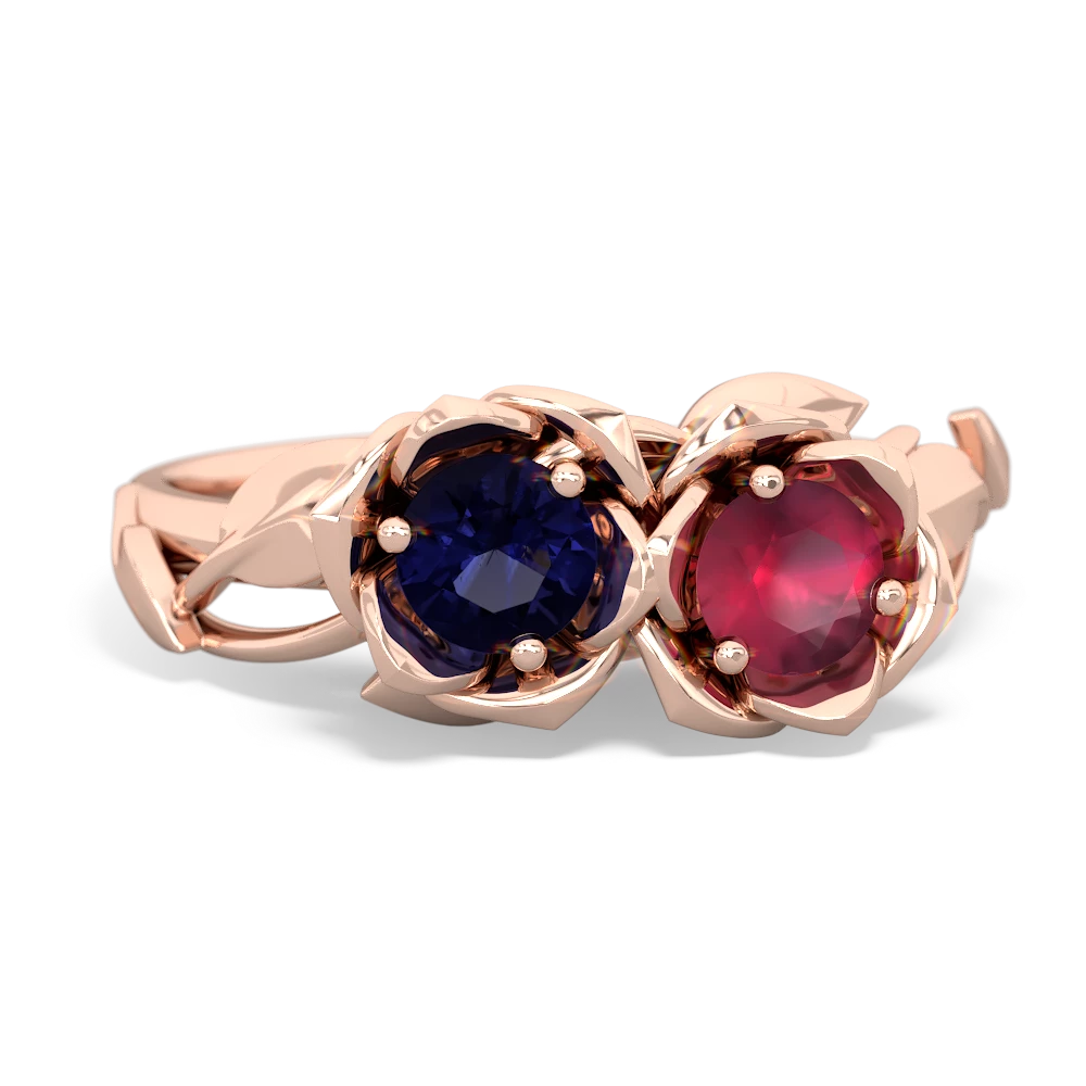 Sapphire Rose Garden 14K Rose Gold ring R5510