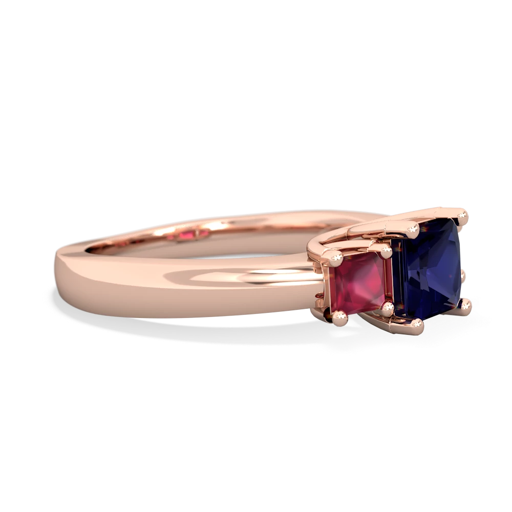 Sapphire Three Stone Trellis 14K Rose Gold ring R4015