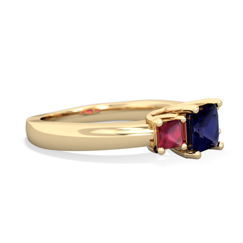 Sapphire Three Stone Trellis 14K Yellow Gold ring R4015