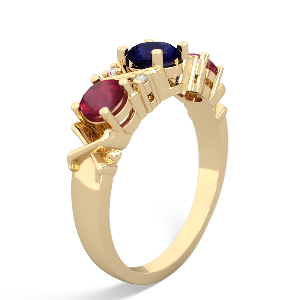 Sapphire Hugs And Kisses 14K Yellow Gold ring R5016