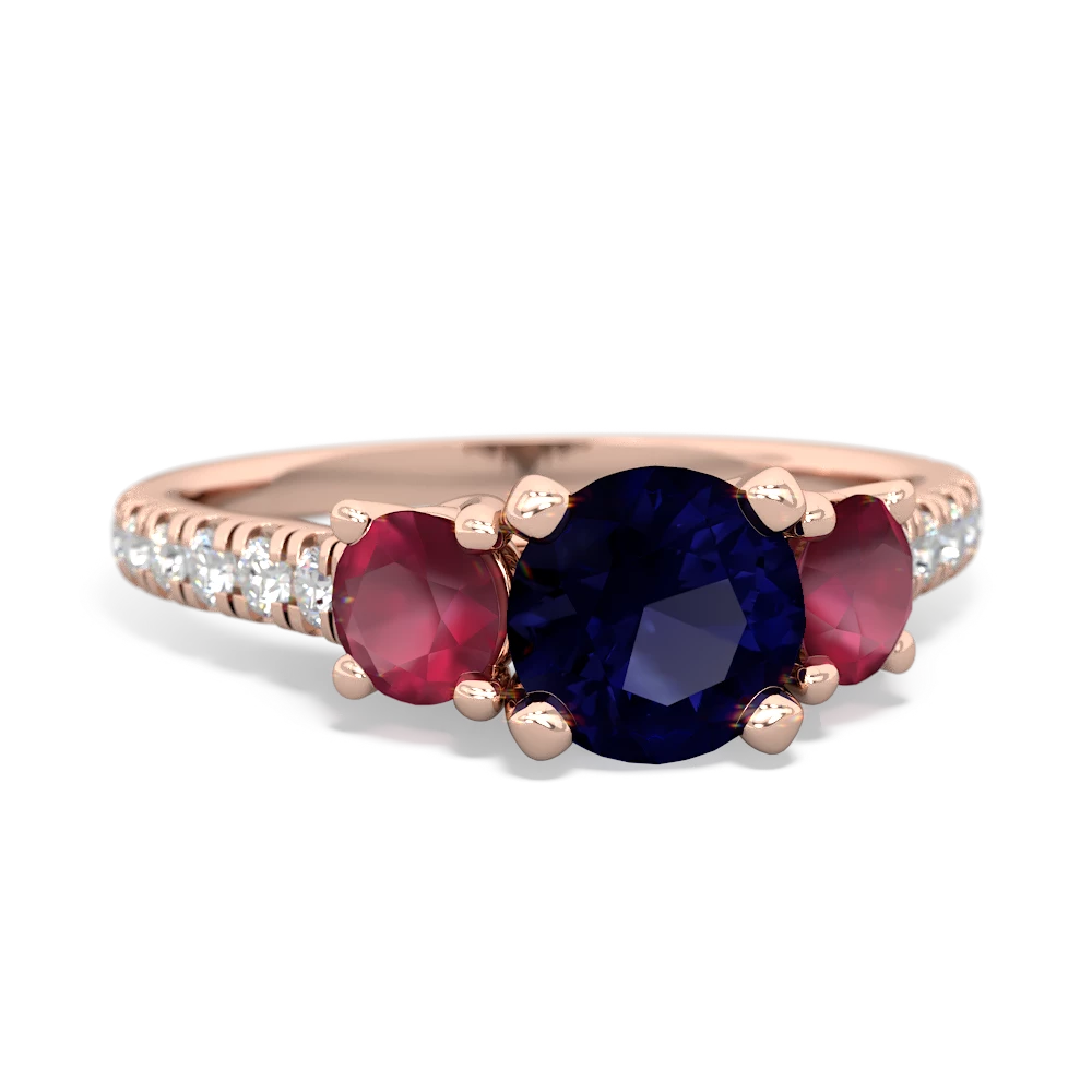 Sapphire Pave Trellis 14K Rose Gold ring R5500