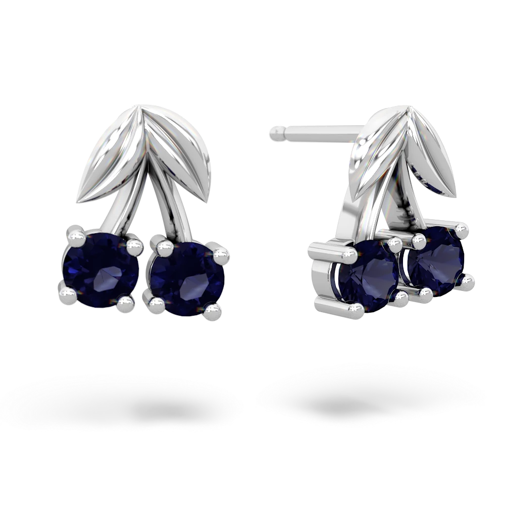 Sapphire Sweet Cherries 14K White Gold earrings E7001