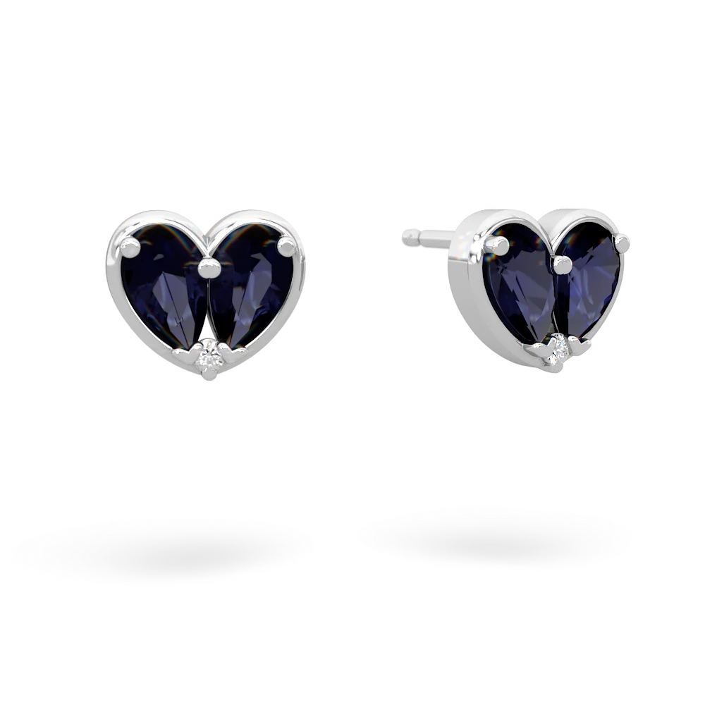 Sapphire 'Our Heart' 14K White Gold earrings E5072