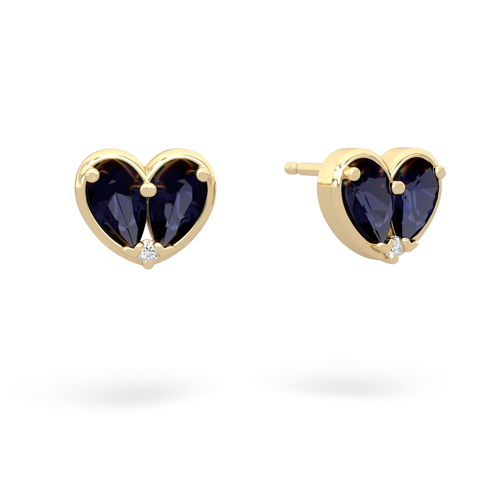 Sapphire 'Our Heart' 14K Yellow Gold earrings E5072