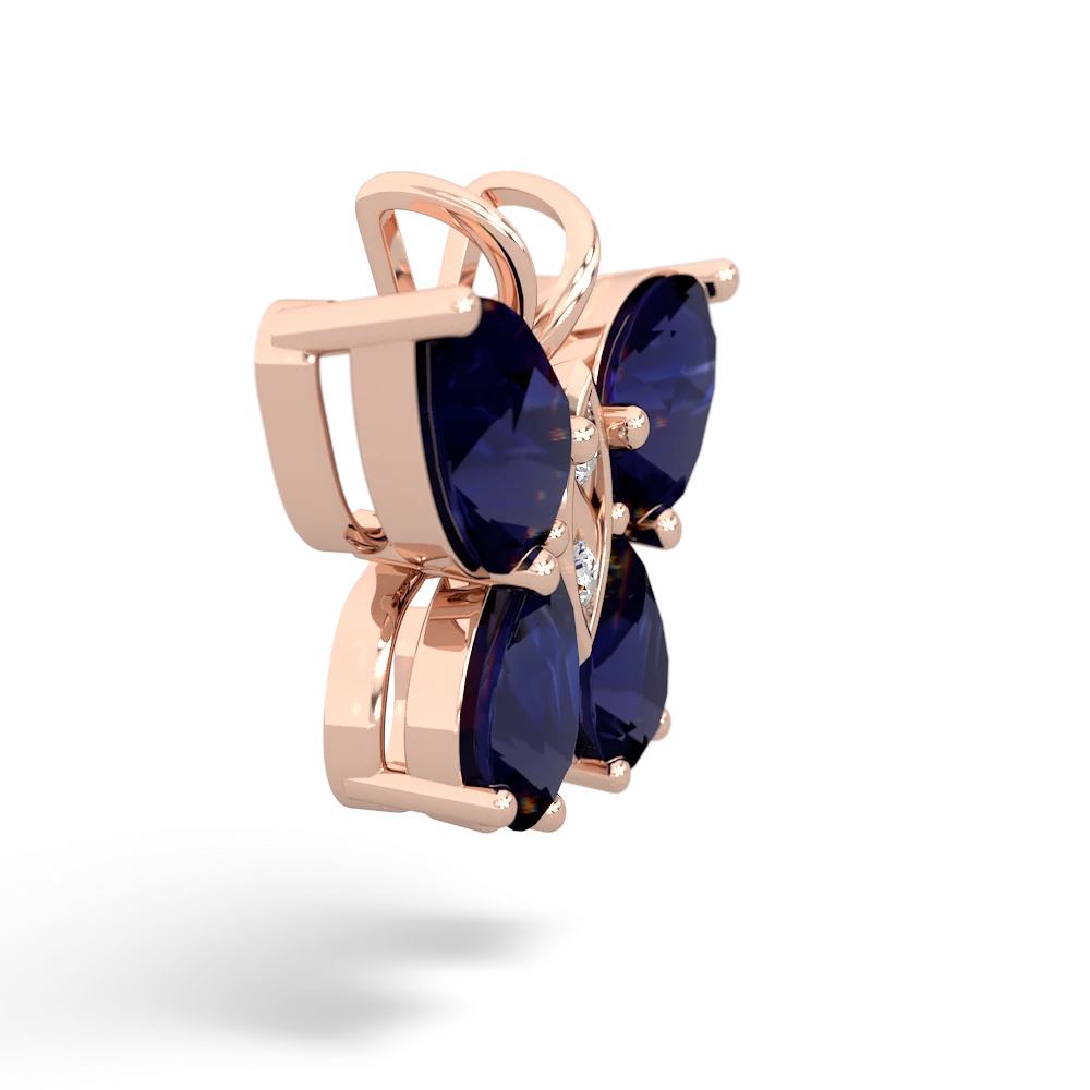 Sapphire Butterfly 14K Rose Gold pendant P2215