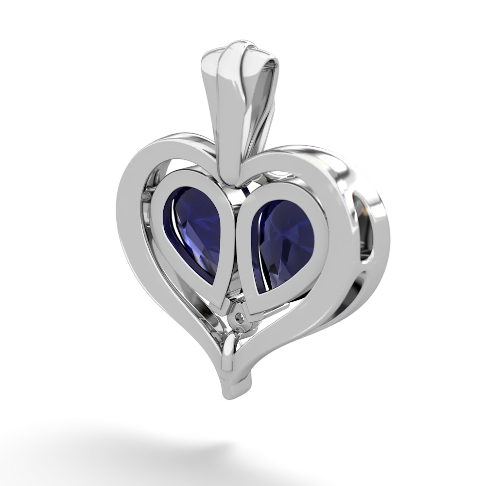 Sapphire Two Become One 14K White Gold pendant P5330