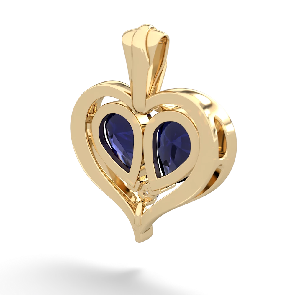 Sapphire Two Become One 14K Yellow Gold pendant P5330