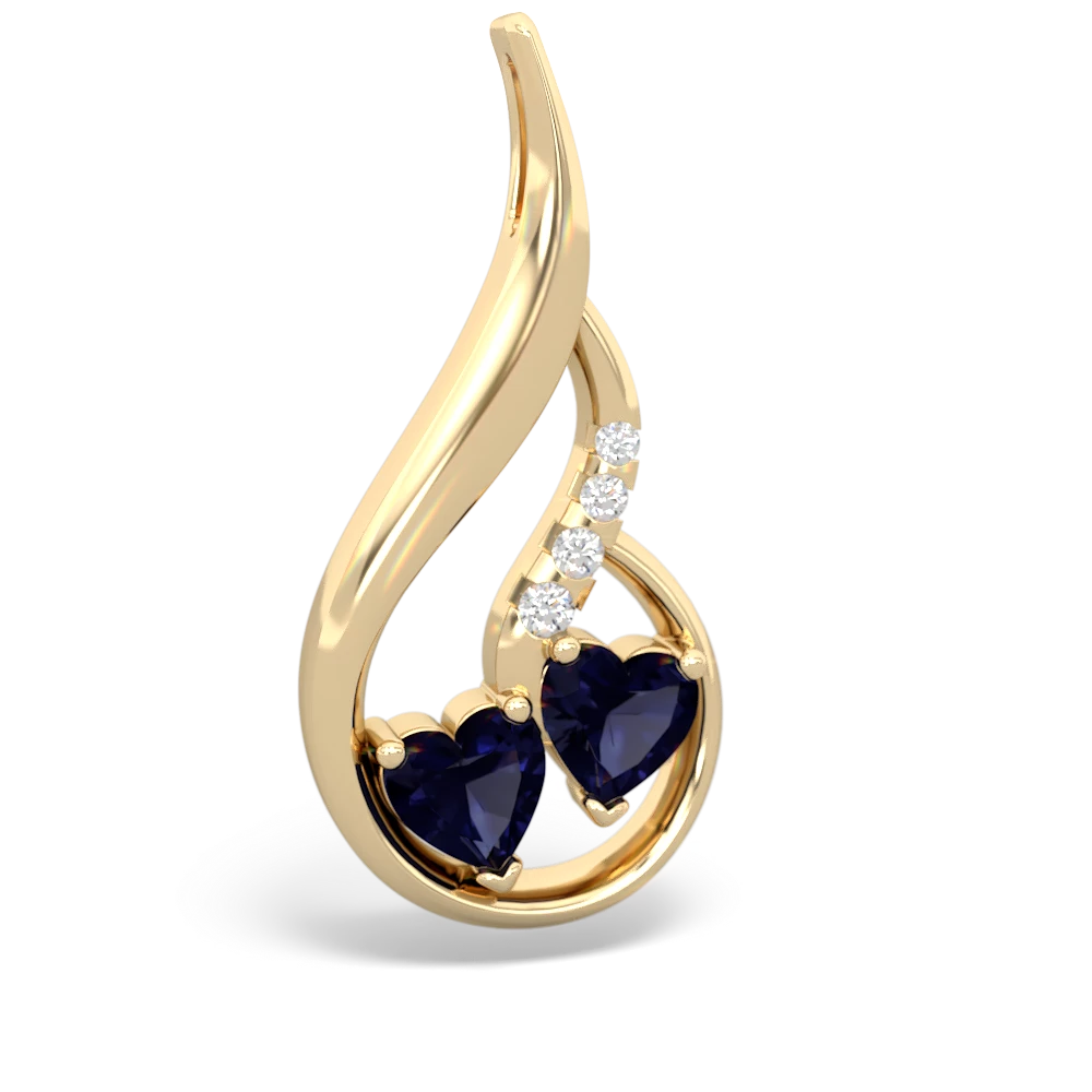 Sapphire Keepsake Curves 14K Yellow Gold pendant P5450