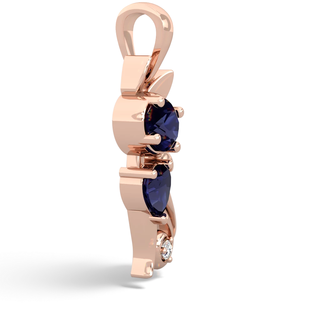 Sapphire Kitten 14K Rose Gold pendant P5780