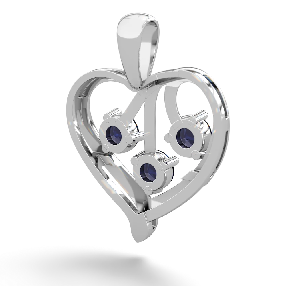 Lab Ruby Glowing Heart 14K White Gold pendant P2233