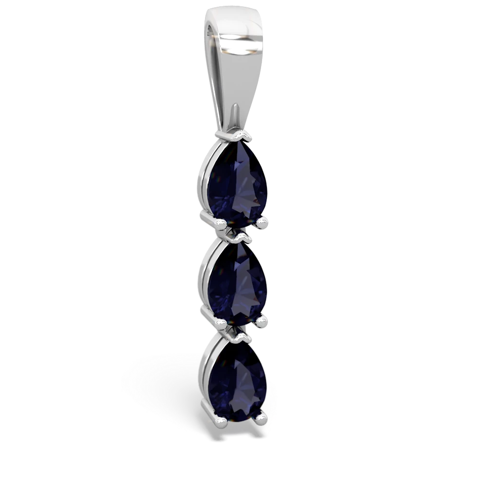 Sapphire Dew Drops 14K White Gold pendant P2251