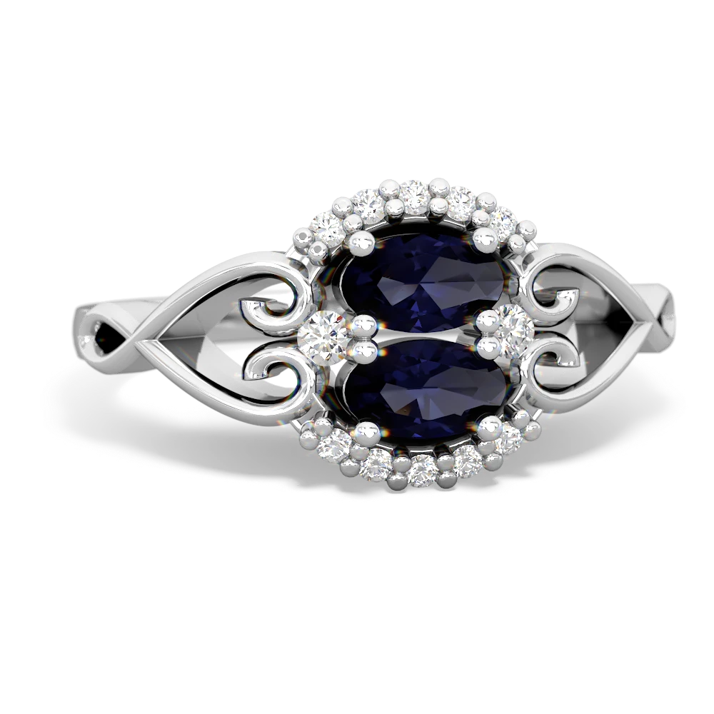 Sapphire Love Nest 14K White Gold ring R5860