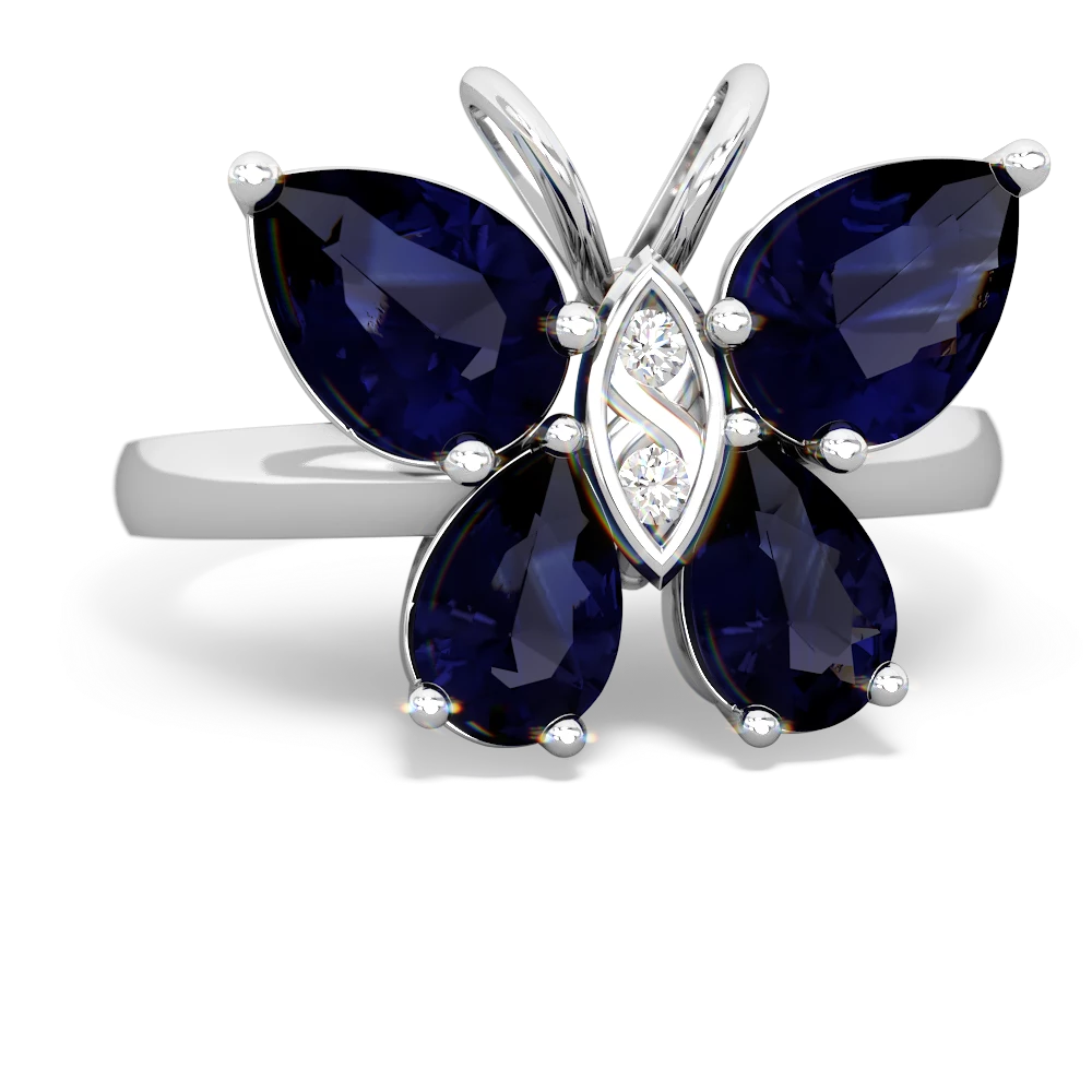 Sapphire Butterfly 14K White Gold ring R2215