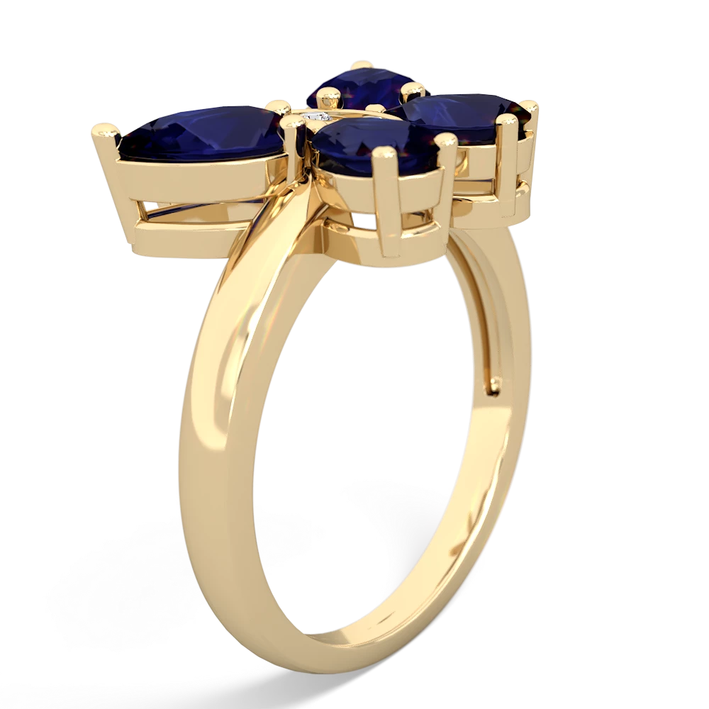 Sapphire Butterfly 14K Yellow Gold ring R2215