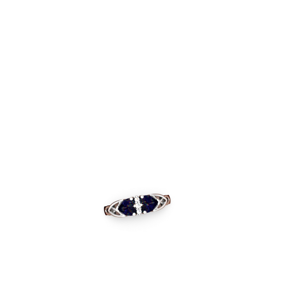 Sapphire Celtic Trinity Knot 14K White Gold ring R5040