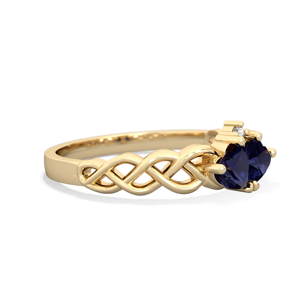 Sapphire Heart To Heart Braid 14K Yellow Gold ring R5870