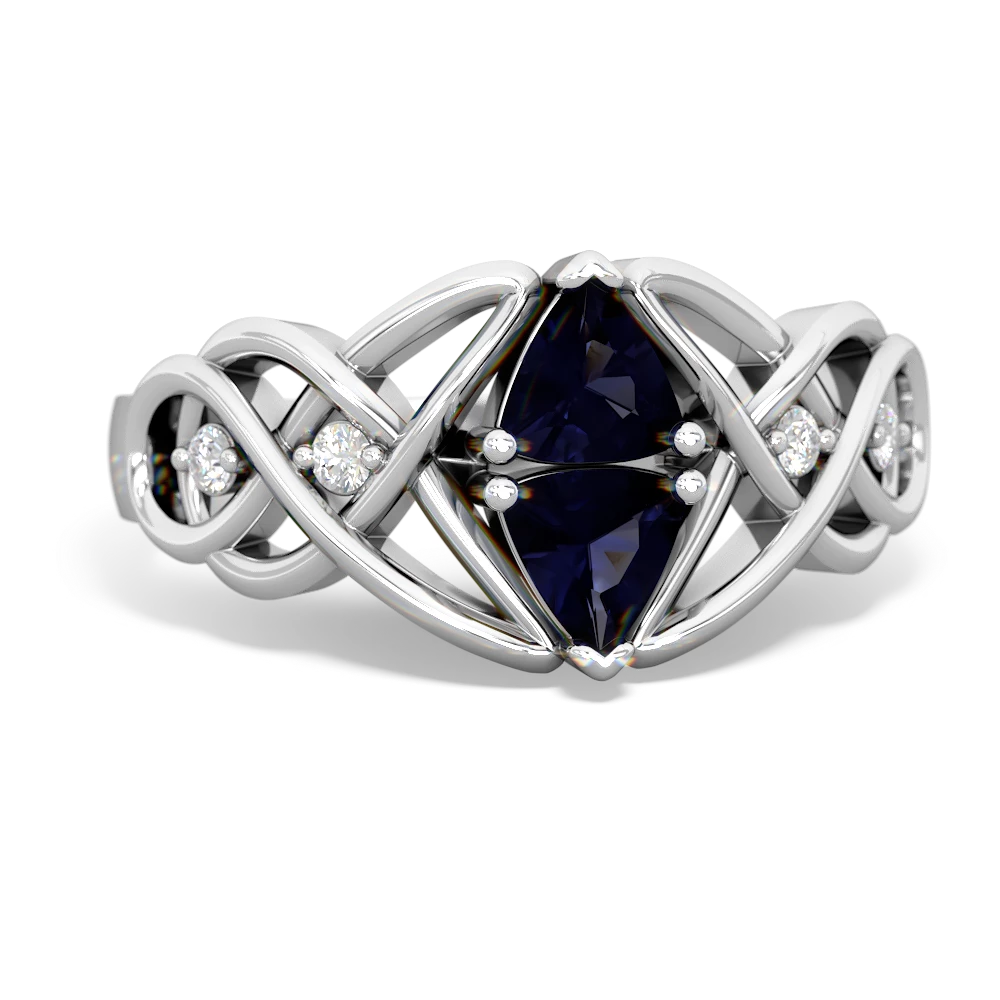 Sapphire Keepsake Celtic Knot 14K White Gold ring R5300