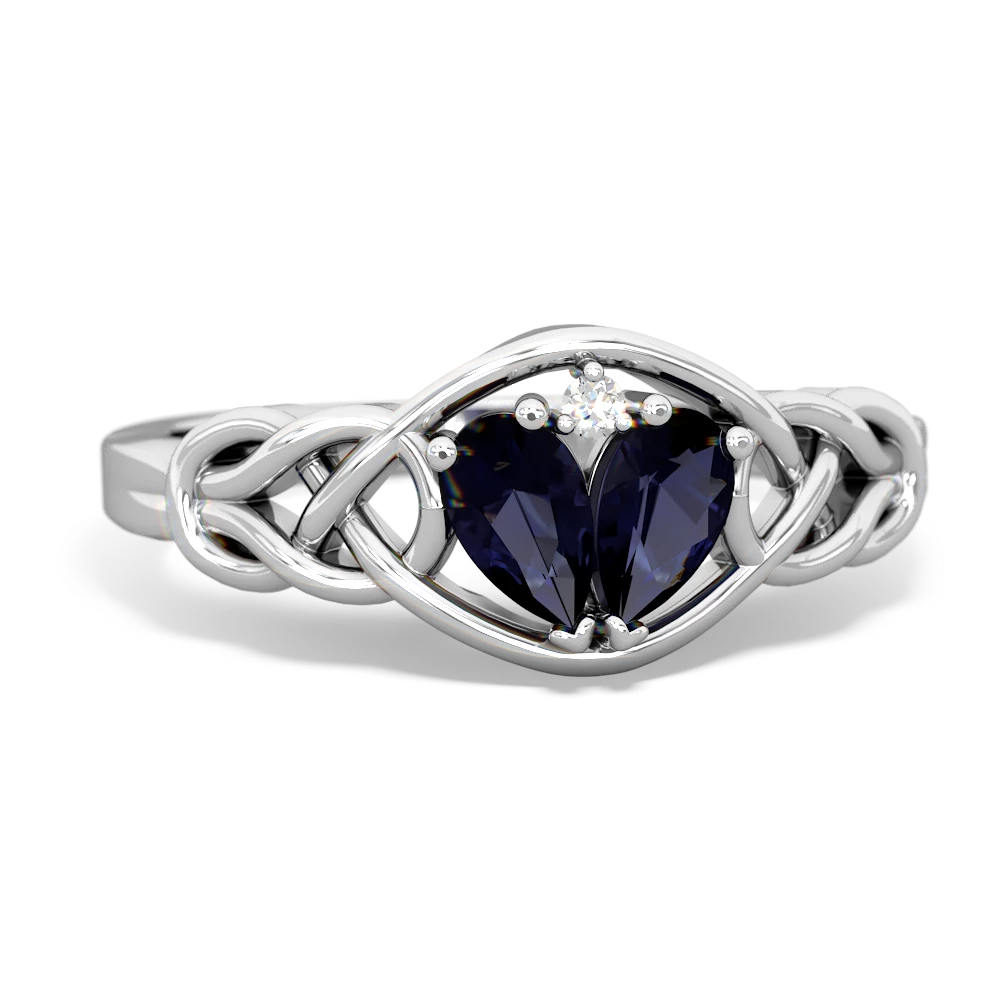 Sapphire Celtic Love Knot 14K White Gold ring R5420