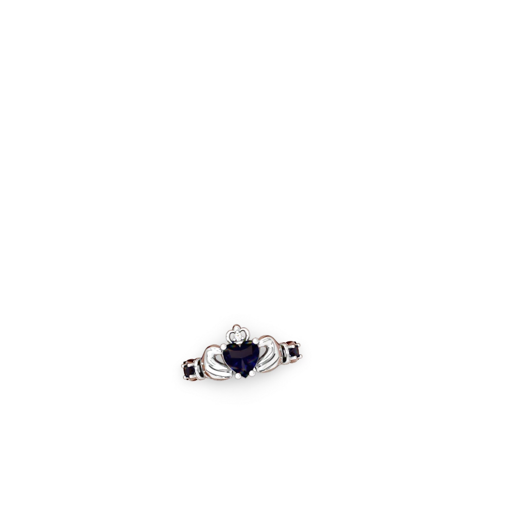 Amethyst Claddagh Keepsake 14K White Gold ring R5245