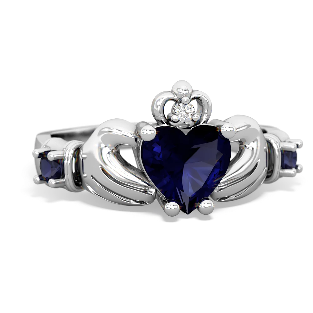 Amethyst Claddagh Keepsake 14K White Gold ring R5245