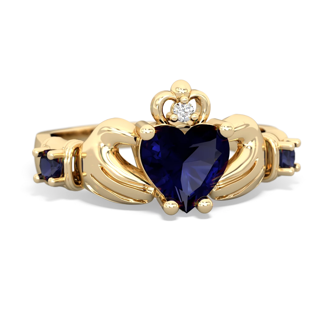 White Topaz Claddagh Keepsake 14K Yellow Gold ring R5245