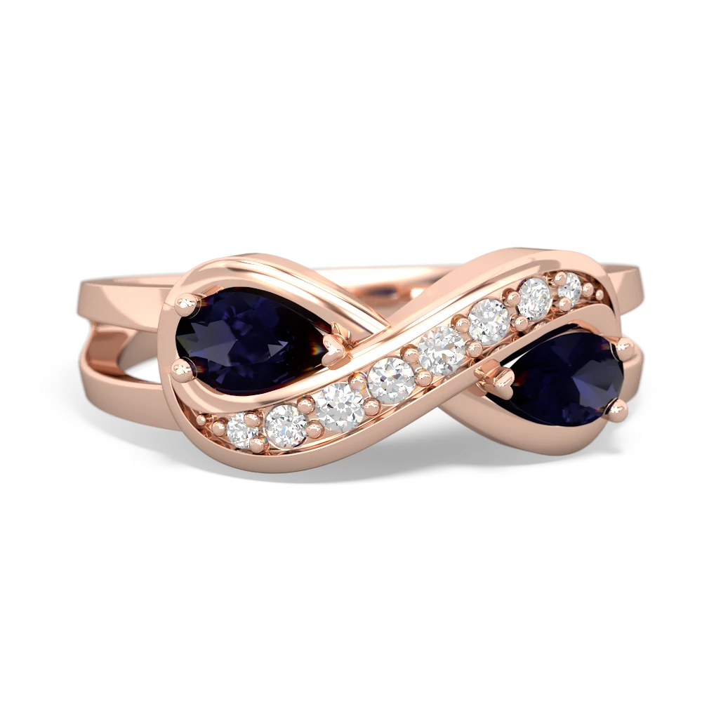 Sapphire Diamond Infinity 14K Rose Gold ring R5390