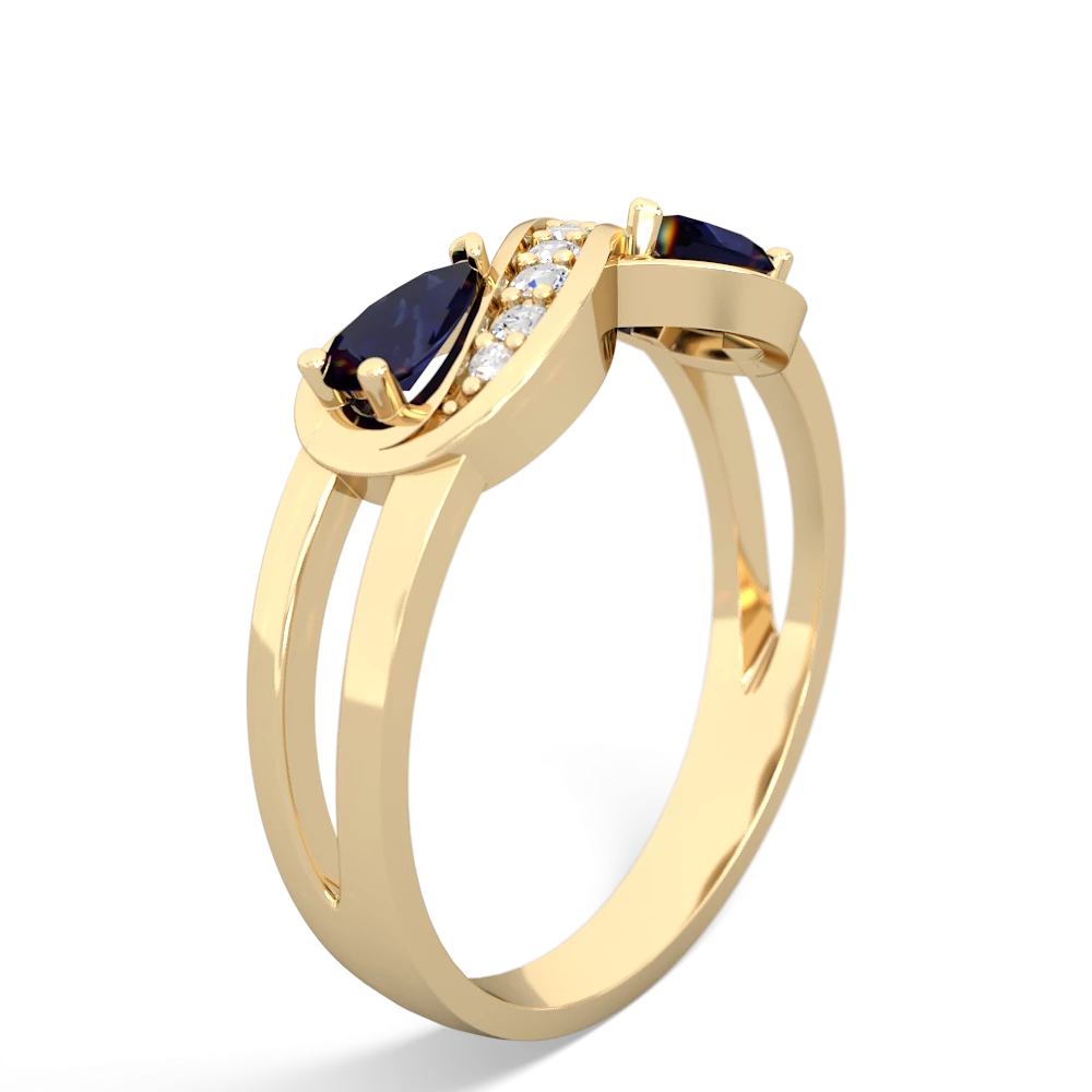 Sapphire Diamond Infinity 14K Yellow Gold ring R5390