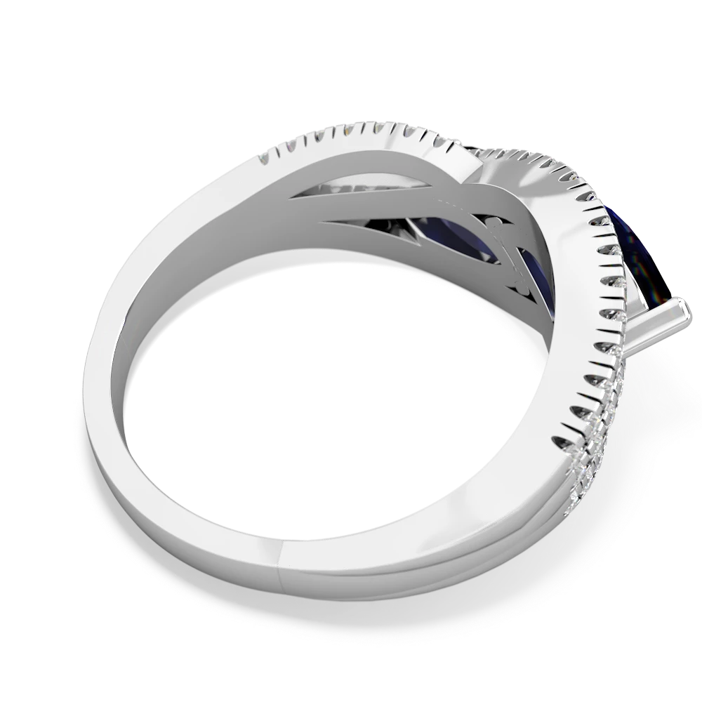 Sapphire Diamond Rivers 14K White Gold ring R3070