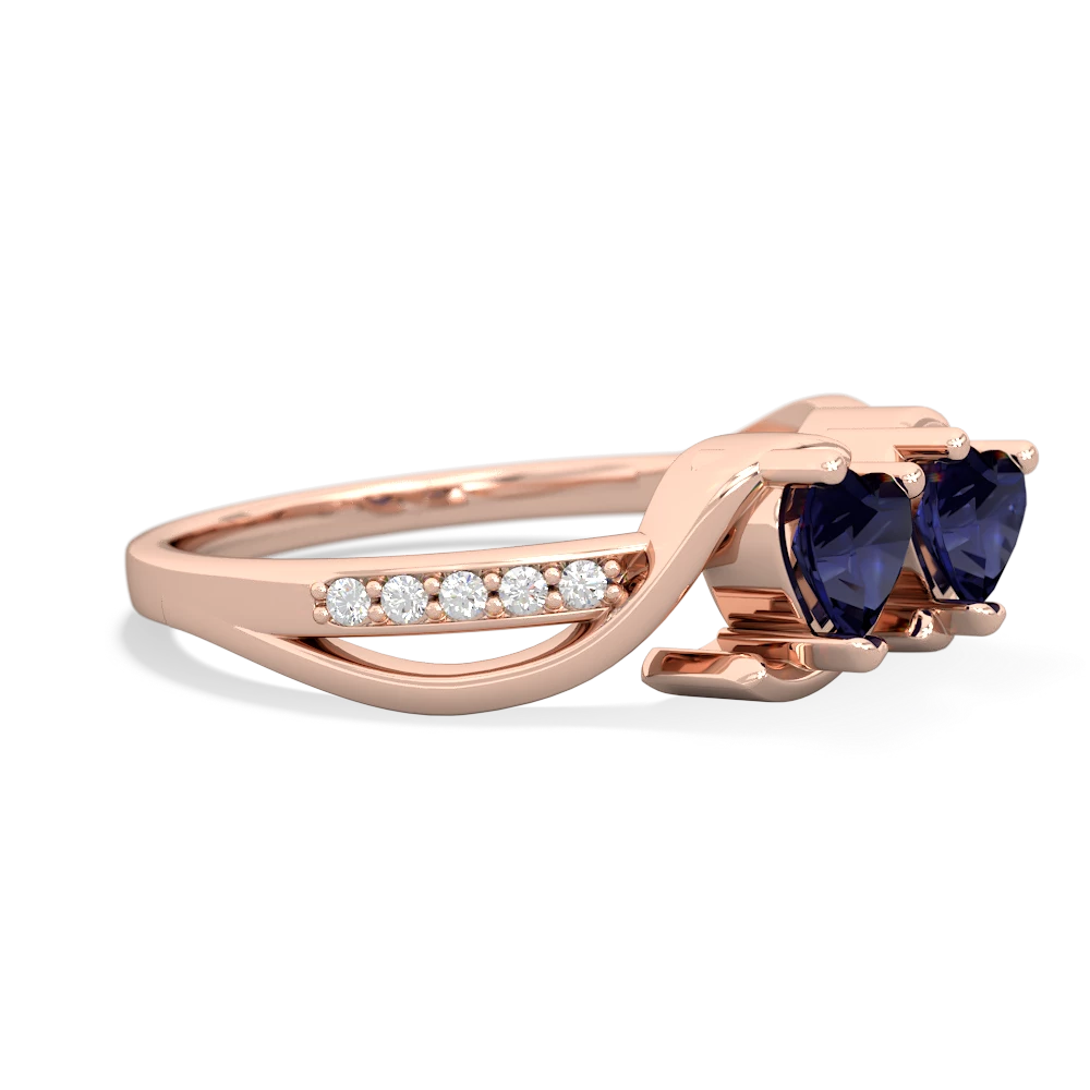 Sapphire Side By Side 14K Rose Gold ring R3090