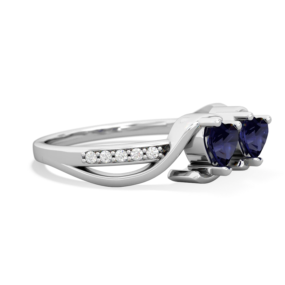 Sapphire Side By Side 14K White Gold ring R3090