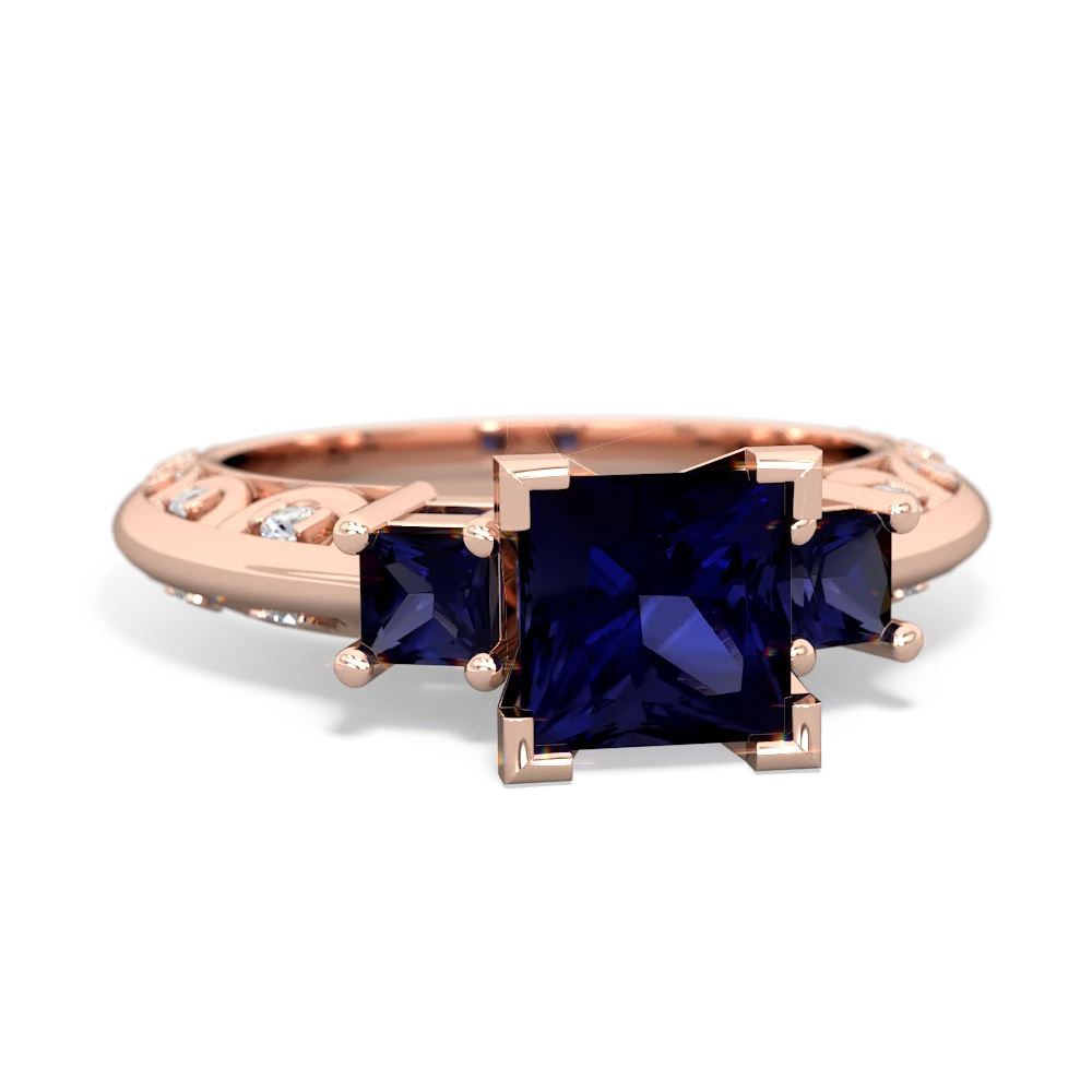 Lab Ruby Eternal Embrace Engagement 14K Rose Gold ring C2001