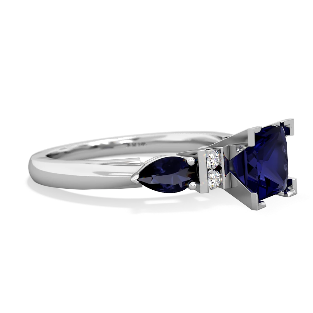 Amethyst 6Mm Princess Eternal Embrace Engagement 14K White Gold ring C2002