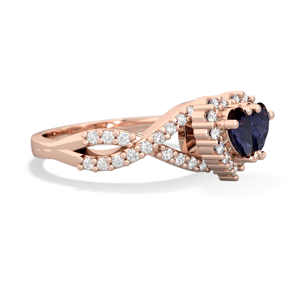 Sapphire Diamond Twist 'One Heart' 14K Rose Gold ring R2640HRT