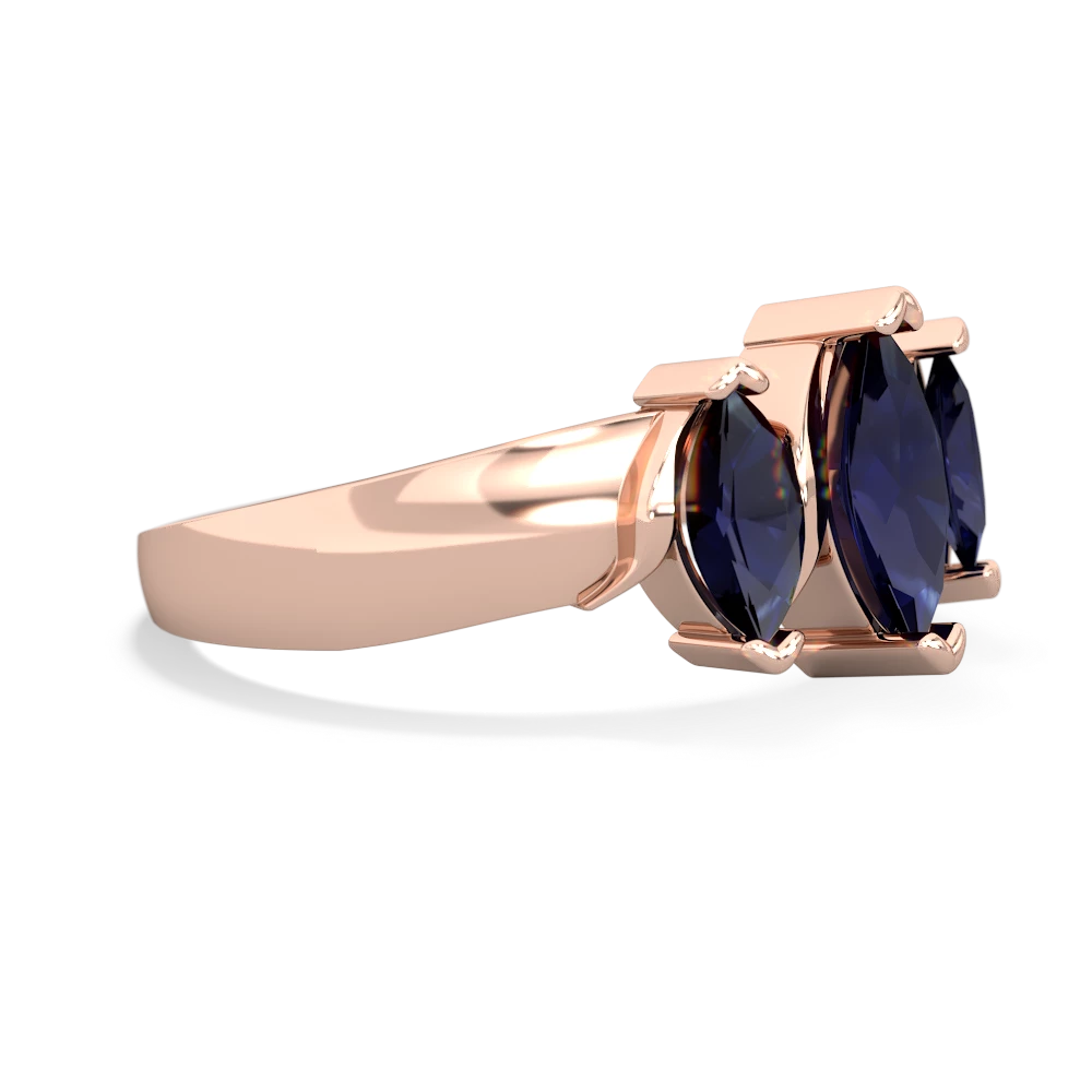 Lab Sapphire Three Peeks 14K Rose Gold ring R2433