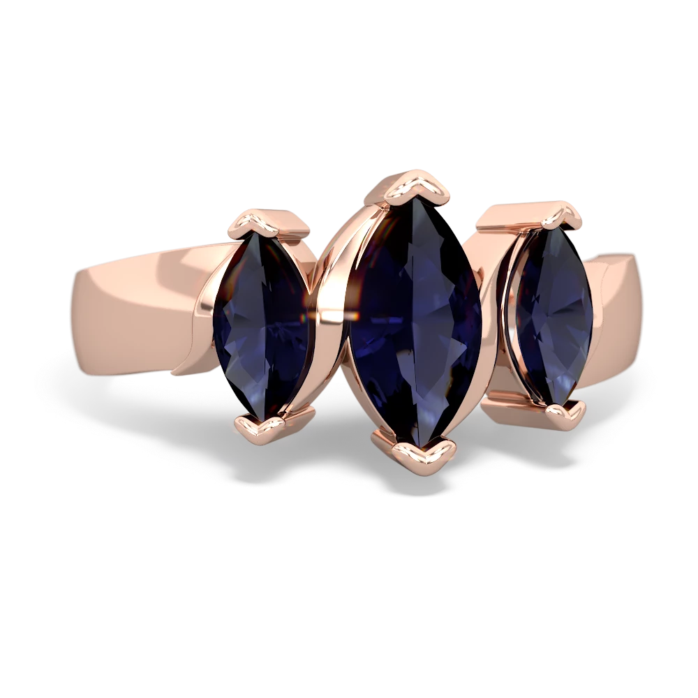 Amethyst Three Peeks 14K Rose Gold ring R2433