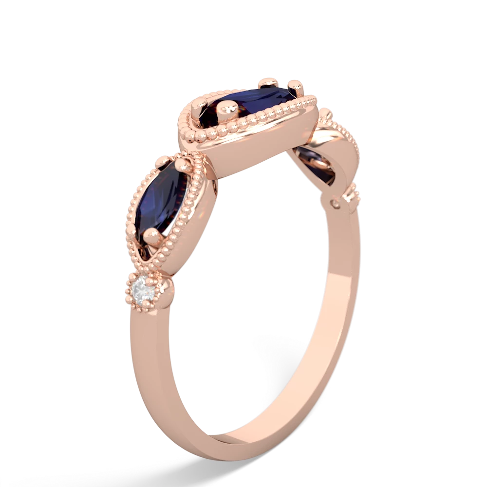 Tanzanite Milgrain Marquise 14K Rose Gold ring R5700